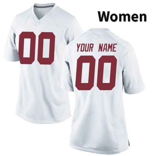 Women's Alabama Crimson Tide Custom #00 White College Stitched Football Jersey 23YJ078EF